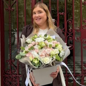 Bouquet of flowers in a basket