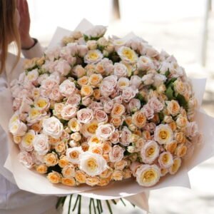 Large bouquet of shrub roses
