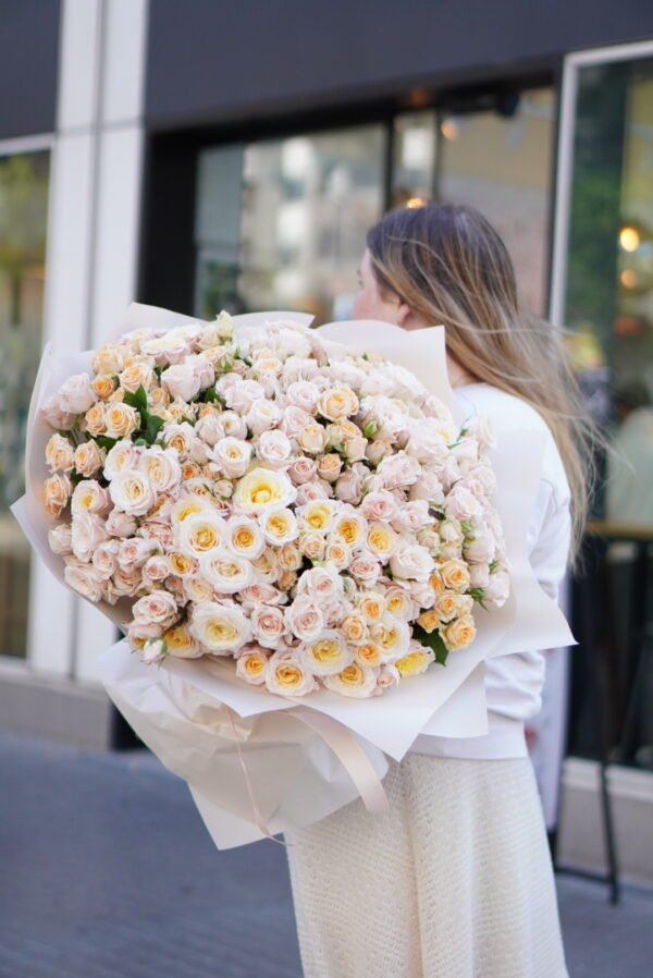 Large bouquet of shrub roses