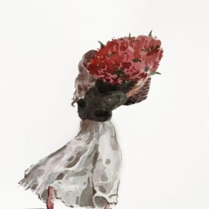 Mini tarjeta “Cesta de rosas rojas”