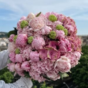 Gran ramo en tonos rosas