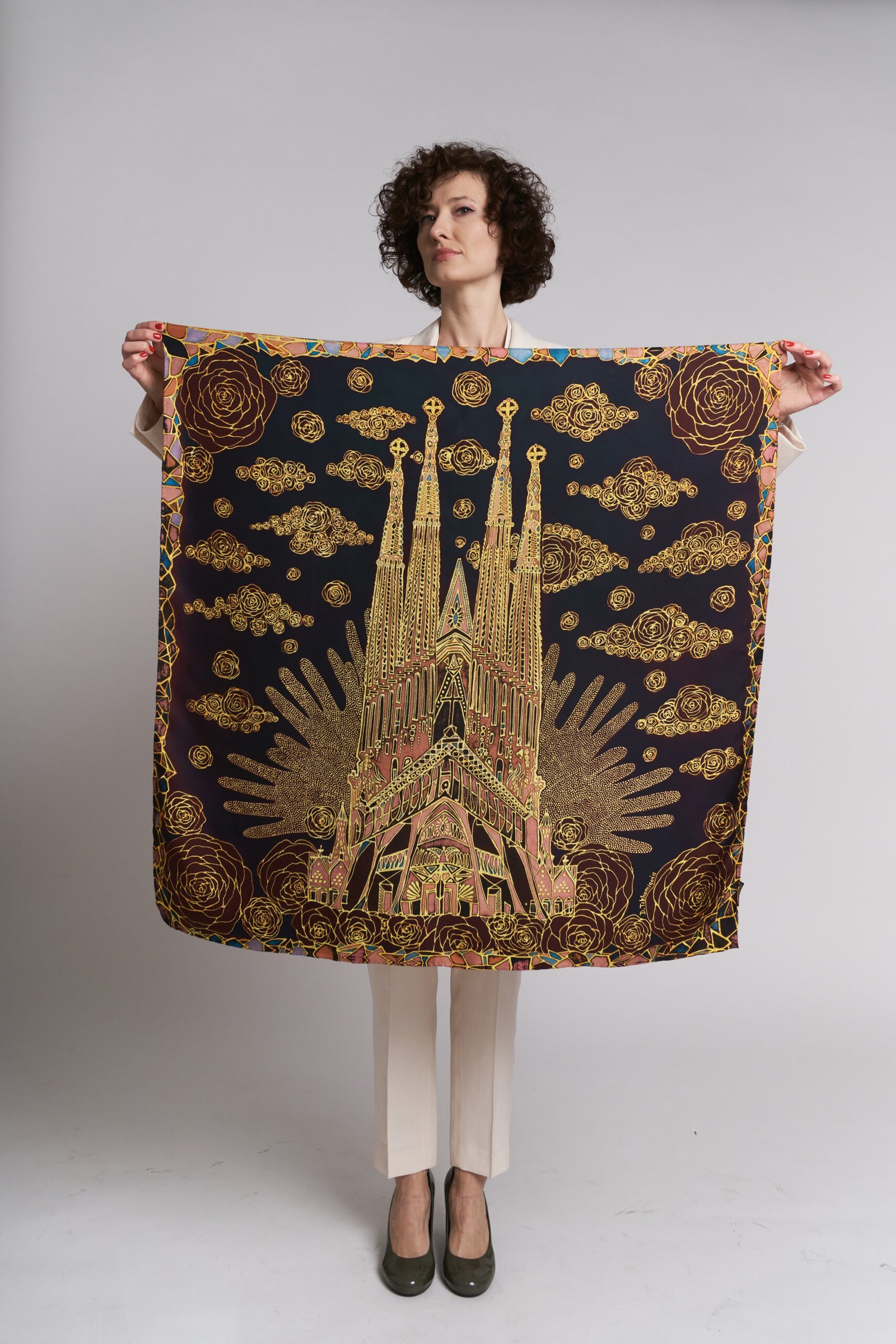 Pañuelo de seda natural «Sagrada Familia»